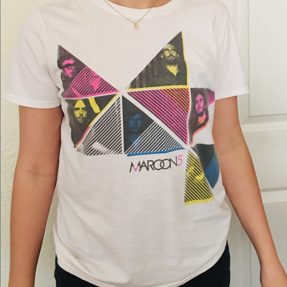 Maroon 5 White Graphic Concert T-shirt 2011 Tour S